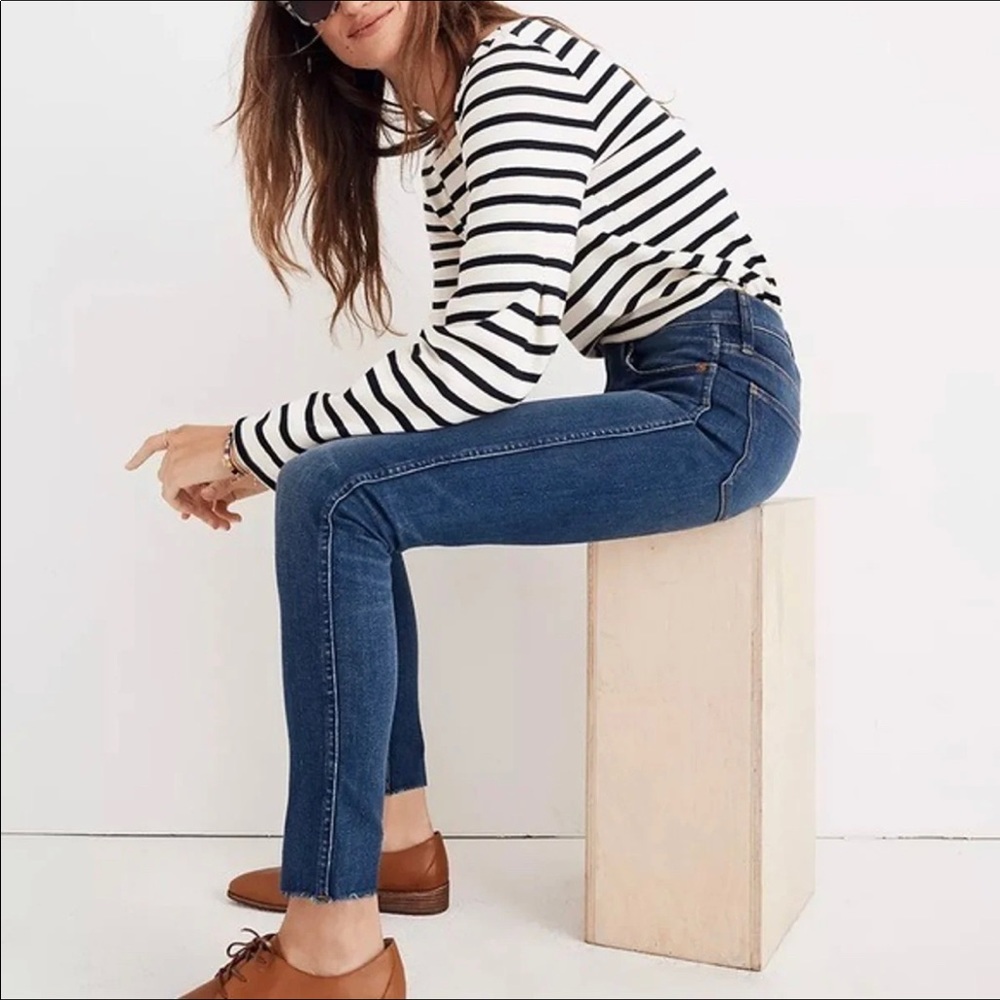 MADEWELL 9” High-Rise Skinny Jeans Raw Hem